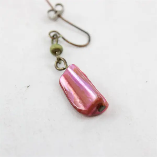 Pink Beaded Necklace and Dangle Earrings Set Demi-Parure
