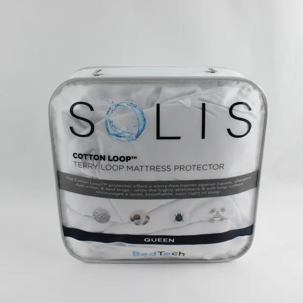 Solis BedTech Cotton Loop Terry Loop Mattress Protector Queen Size Waterproof