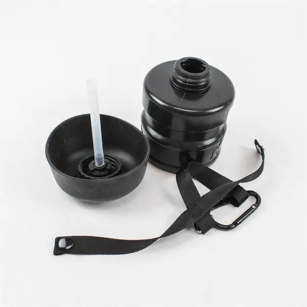 Gorilla Grip Portable Pet Water Bottle Leakproof Dog Travel Bowl Black Strap