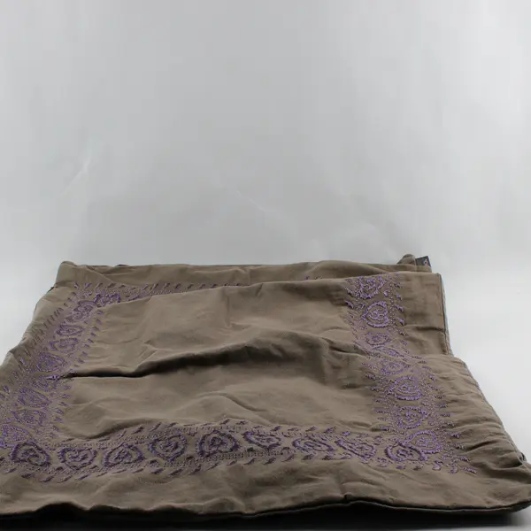 Lot Of 2 Echo Green W/ Purple Embroidery Square Pillow Sham 100% Cotton 26"x26"