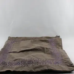 Lot Of 2 Echo Green W/ Purple Embroidery Square Pillow Sham 100% Cotton 26"x26"