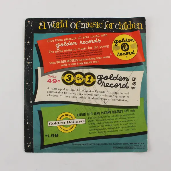 VTG Three Blind Mice Golden Record 45 RPM Mitch Miller & Orchestra Anne Lloyd 