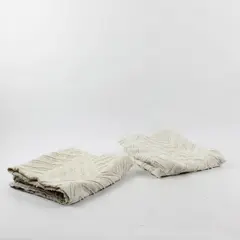 Lot of 2 Unbranded King Microfiber Cream White Textured Pillowcases