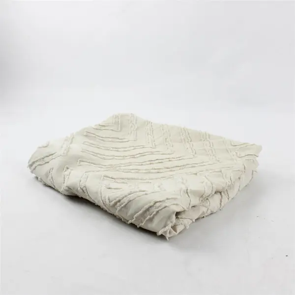 Lot of 2 Unbranded King Microfiber Cream White Textured Pillowcases