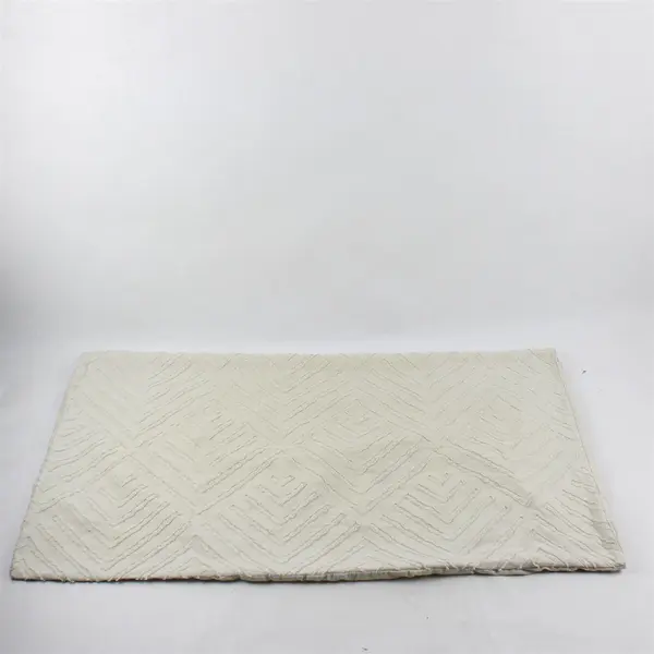 Lot of 2 Unbranded King Microfiber Cream White Textured Pillowcases