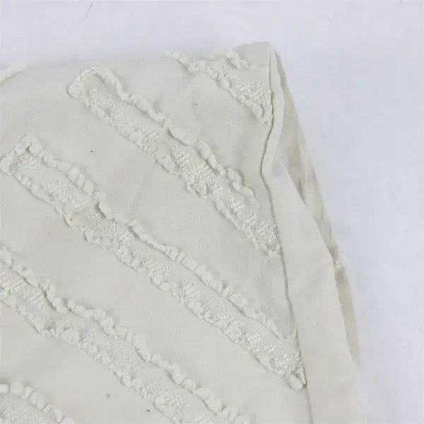 Lot of 2 Unbranded King Microfiber Cream White Textured Pillowcases