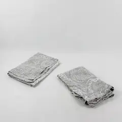 HILLST Lot of 2 Standard Pillowcases Gray/White Paisley 23x29