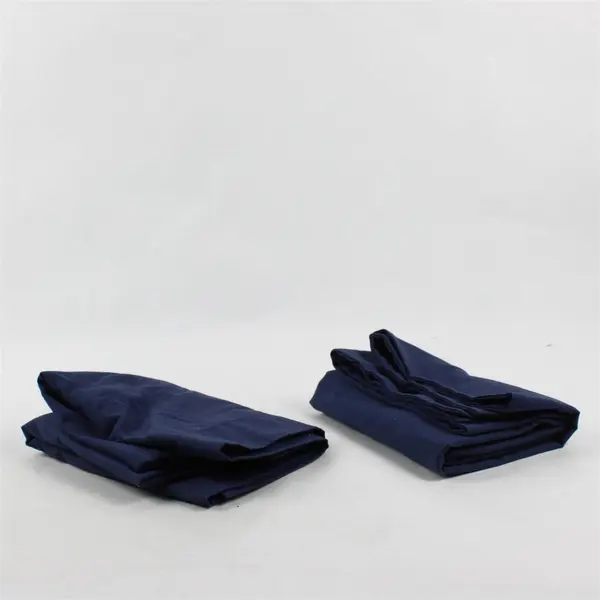 Lot Of 2 EURO Matching Navy Blue Square Pillowcases Polyester/Cotton 26" x 26"