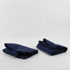 Lot Of 2 EURO Matching Navy Blue Square Pillowcases Polyester/Cotton 26" x 26"