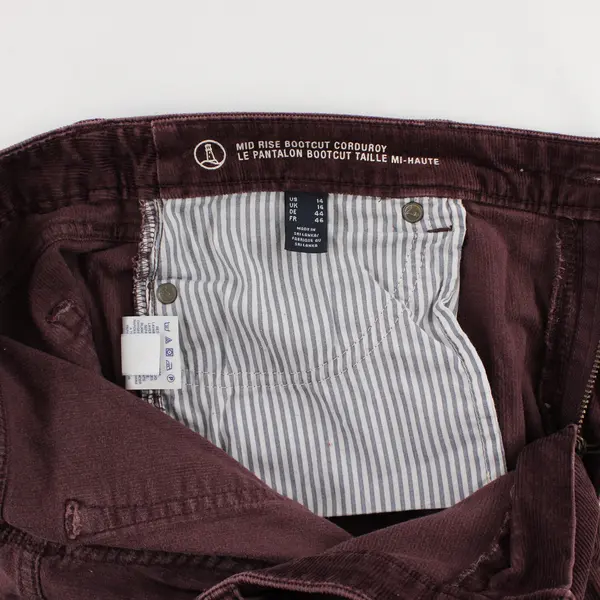 Lands End Women's Size 14 Purple Mid-Rise Bootcut Leg Corduroy Pants