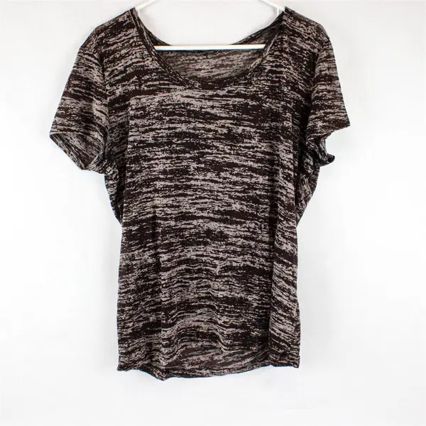 Great Northwest Indigo Sheer Brown and Taupe T-Shirt Women's XL