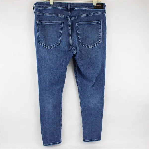 Express Medium Wash Mid-Rise Button Fly Skinny Jeans Women's Size 14R