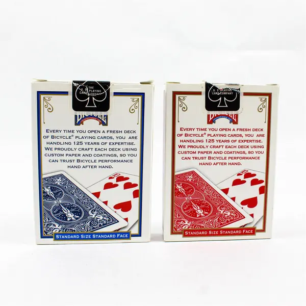 Set of 2 Bicycle Standard Poker Playing Cards 1-Red Deck & 1-Blue Deck 