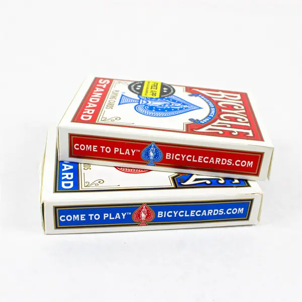 Set of 2 Bicycle Standard Poker Playing Cards 1-Red Deck & 1-Blue Deck 