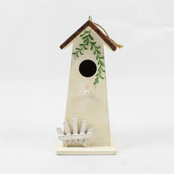 Lot of 3 Hand-Painted Wooden Birdhouse Ornaments