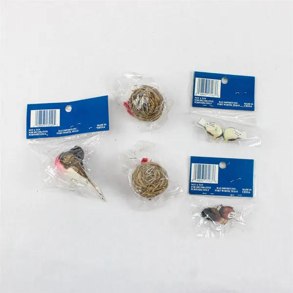 Raz Imports Lot of 7 Miniature Mushroom Bird Craft Figures New NIP