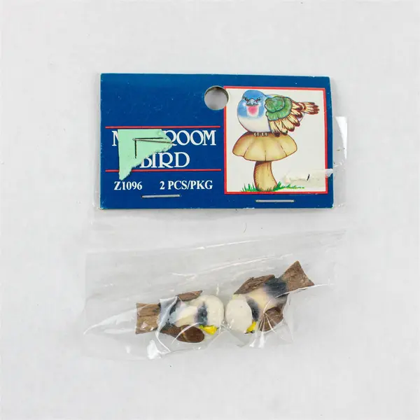 Raz Imports Lot of 7 Miniature Mushroom Bird Craft Figures New NIP