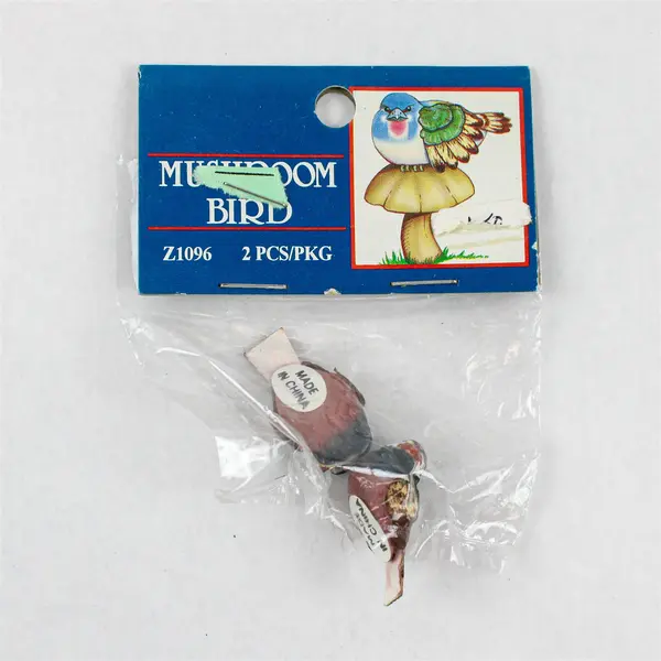 Raz Imports Lot of 7 Miniature Mushroom Bird Craft Figures New NIP