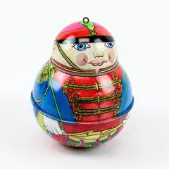 Collectible Vintage Hallmark Container Ornament 1991 Jolly Wolly Soldier.