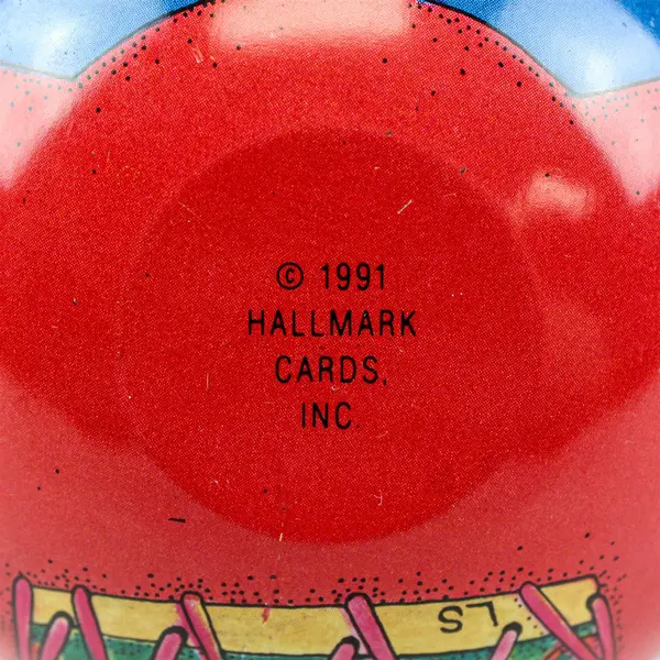 Collectible Vintage Hallmark Container Ornament 1991 Jolly Wolly Soldier.