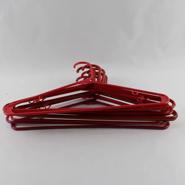 Lot of 10 Pink and Red Clothes Hangers with Strap Hooks
