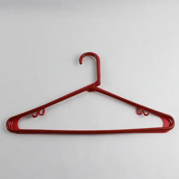 Lot of 10 Pink and Red Clothes Hangers with Strap Hooks
