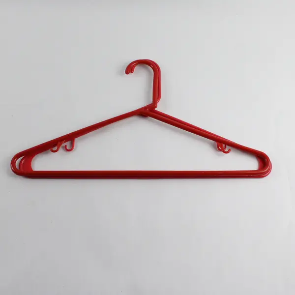 Lot of 10 Pink and Red Clothes Hangers with Strap Hooks