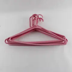 Lot of 5 Light Pink Plastic Clothes Hangers Unbranded