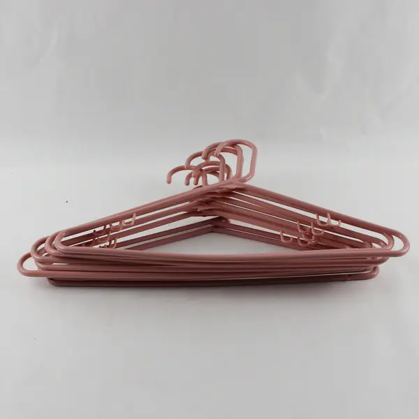 Dusty Rose Pink Plastic Clothes Hangers with Strap Hooks