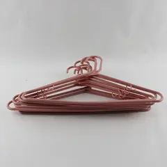 Dusty Rose Pink Plastic Clothes Hangers with Strap Hooks