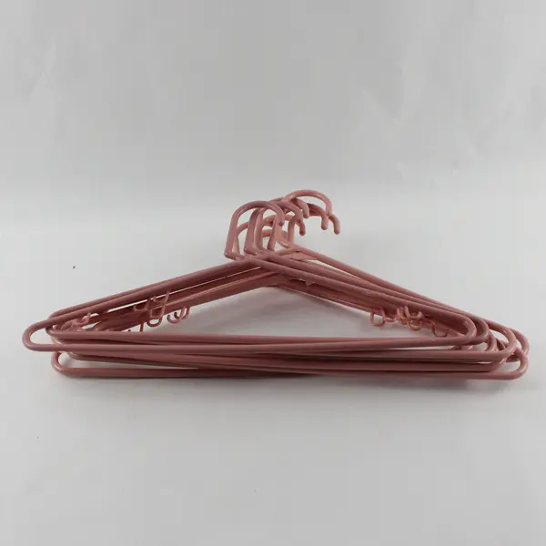 Dusty Rose Pink Plastic Clothes Hangers with Strap Hooks