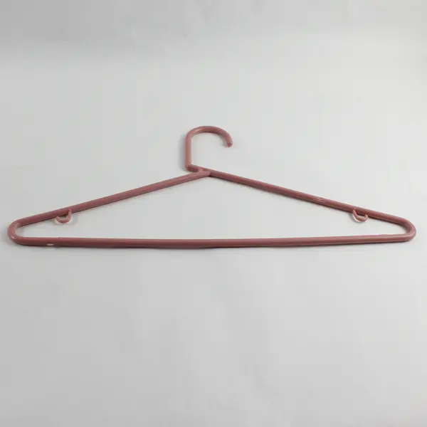 Dusty Rose Pink Plastic Clothes Hangers with Strap Hooks