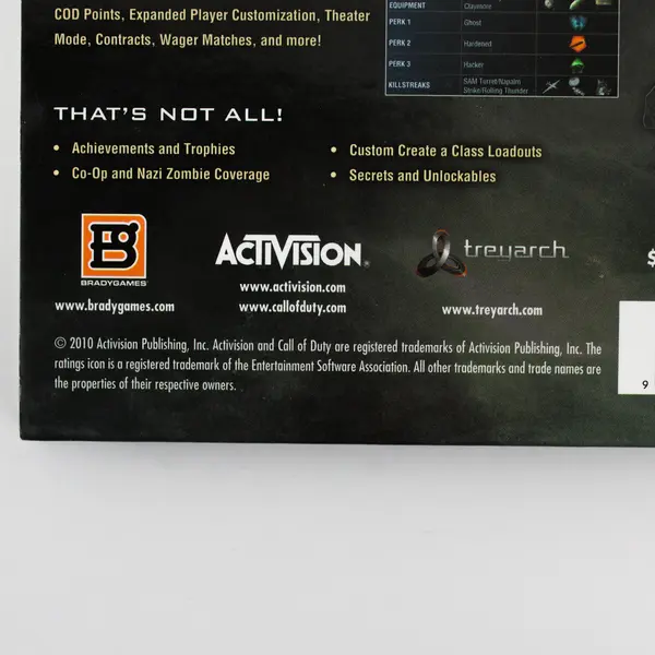 Call of Duty Black Ops Prestige Edition Strategy Guide and Multiplayer Map Stand