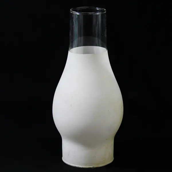 Lot of 2 Frosted Oil Lamp Chimneys 8.75" And 10.25" Tall And 3" Diameter Holes