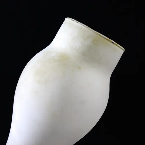 Lot of 2 Frosted Oil Lamp Chimneys 8.75" And 10.25" Tall And 3" Diameter Holes