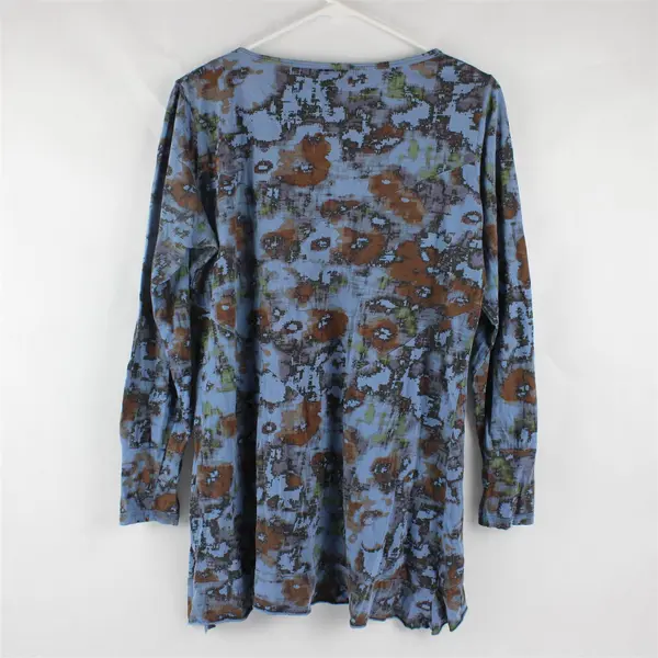 C.M.C. by Color Me Cotton Blue Brown & Green Long-Sleeved Shirt Women's Medium