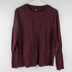 Dip White Speckled Burgundy Long-Sleeved T-Shirt Women's Large