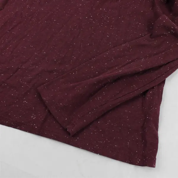 Dip White Speckled Burgundy Long-Sleeved T-Shirt Women's Large