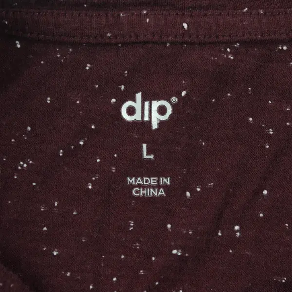 Dip White Speckled Burgundy Long-Sleeved T-Shirt Women's Large