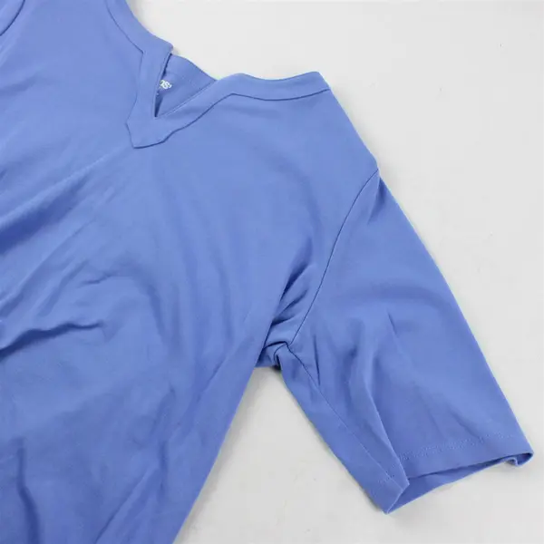 Lands' End Women's Large 14-16 Cornflower Blue Half Sleeve Split Neck Tee
