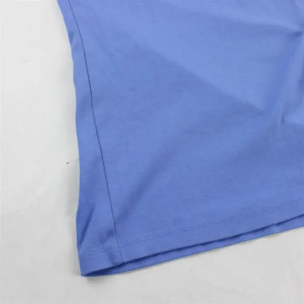 Lands' End Women's Large 14-16 Cornflower Blue Half Sleeve Split Neck Tee