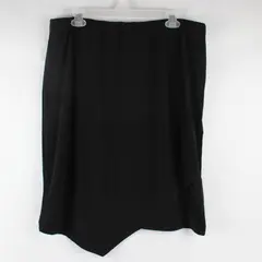 Chico's Solid Black Elastic Waist Midi Pencil Skirt Women's Size 2