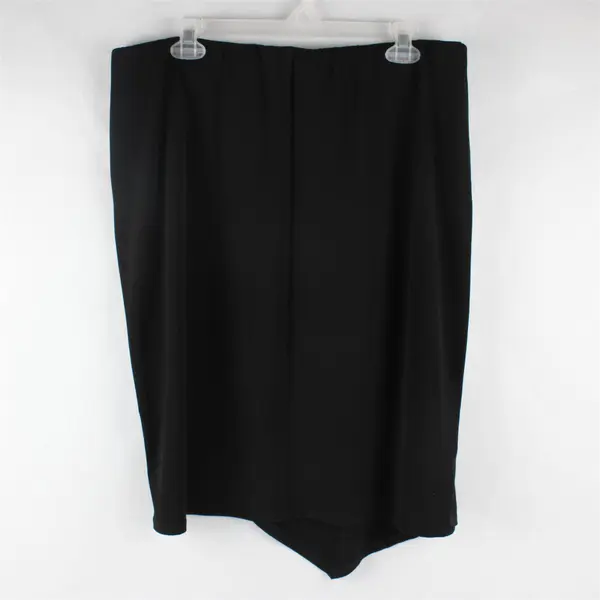 Chico's Solid Black Elastic Waist Midi Pencil Skirt Women's Size 2