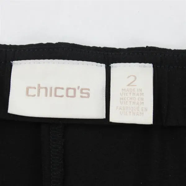 Chico's Solid Black Elastic Waist Midi Pencil Skirt Women's Size 2