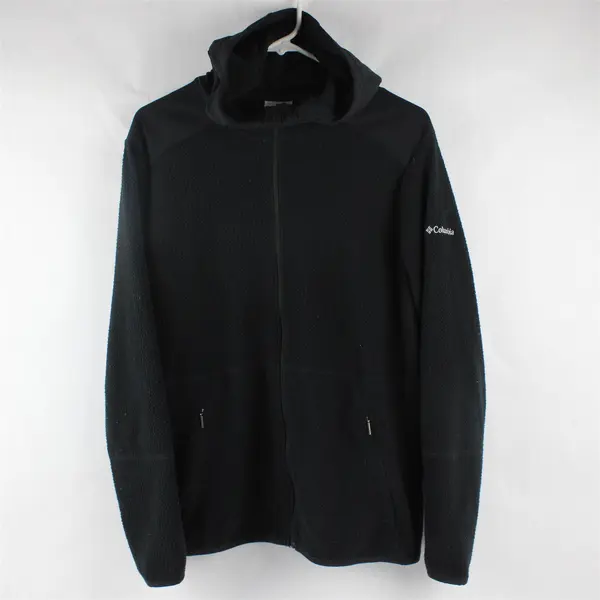 Columbia Black Textured Zip-Up Hoodie Men's XL