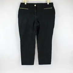 So Slimming by Chico's Black Ankle Pants Gold-Tone Hardware Women's Size 2