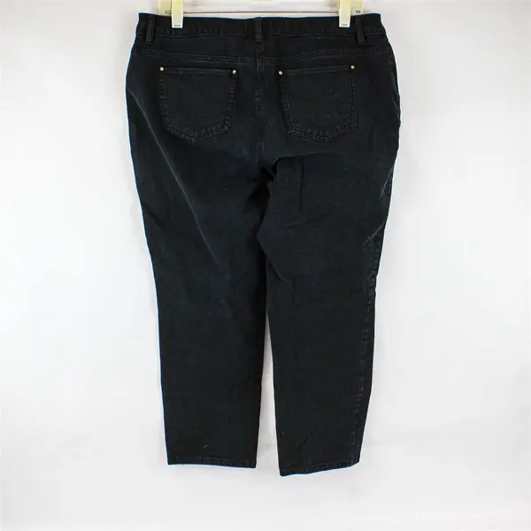 So Slimming by Chico's Black Ankle Pants Gold-Tone Hardware Women's Size 2