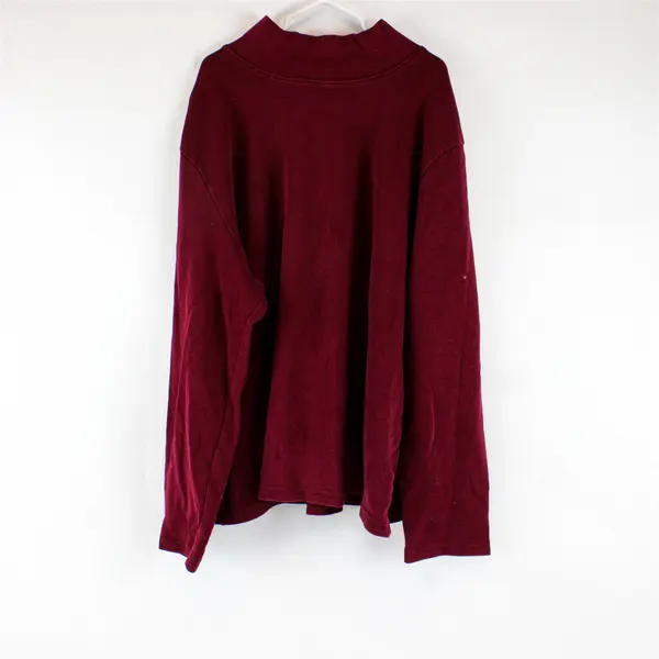 Karen Scott Burgundy Long-Sleeved Mock-Neck Top women's PXL