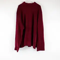 Karen Scott Burgundy Long-Sleeved Mock-Neck Top women's PXL