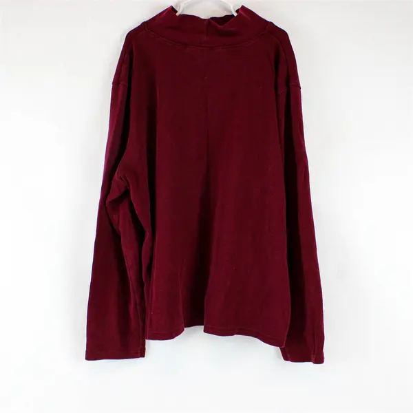 Karen Scott Burgundy Long-Sleeved Mock-Neck Top women's PXL